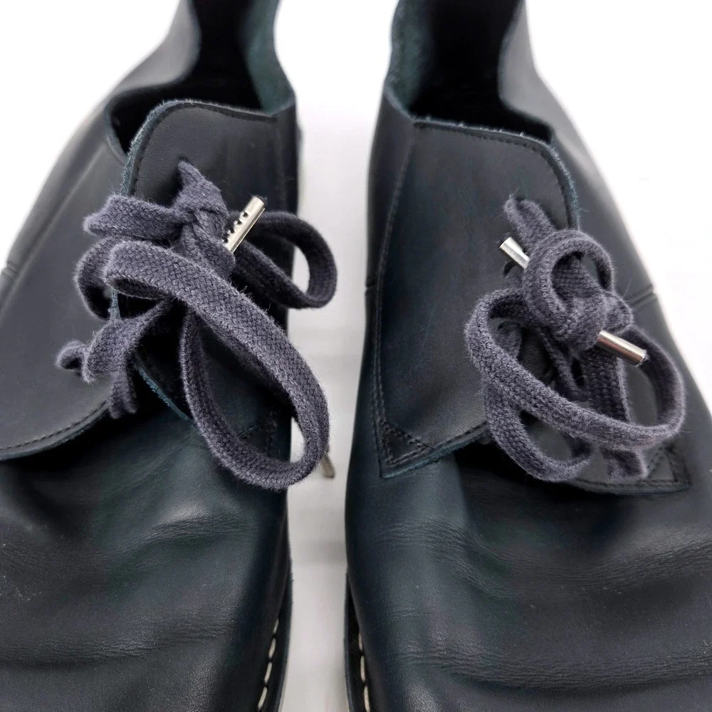 Rocco P Mens 9 Dark Blue Leather Wear Light Sole Handcrafted Italian Derby Shoes